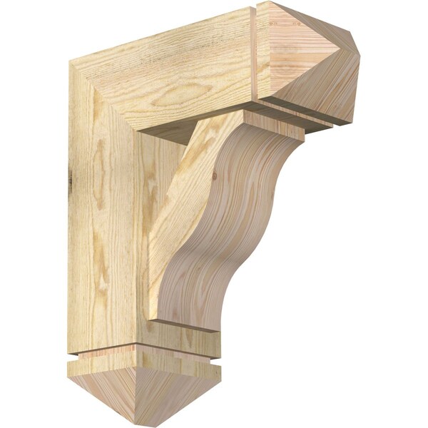 Ekena Millwork Funston Arts and Crafts Rough Sawn Bracket w/ Offset Brace, Douglas Fir, 8"W x 20"D x 24"H BKT0806X20X24FST03RDF - main